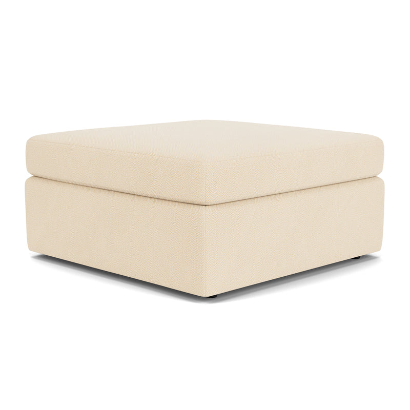 Sky - Stationary Square Cocktail Ottoman - Light Brown