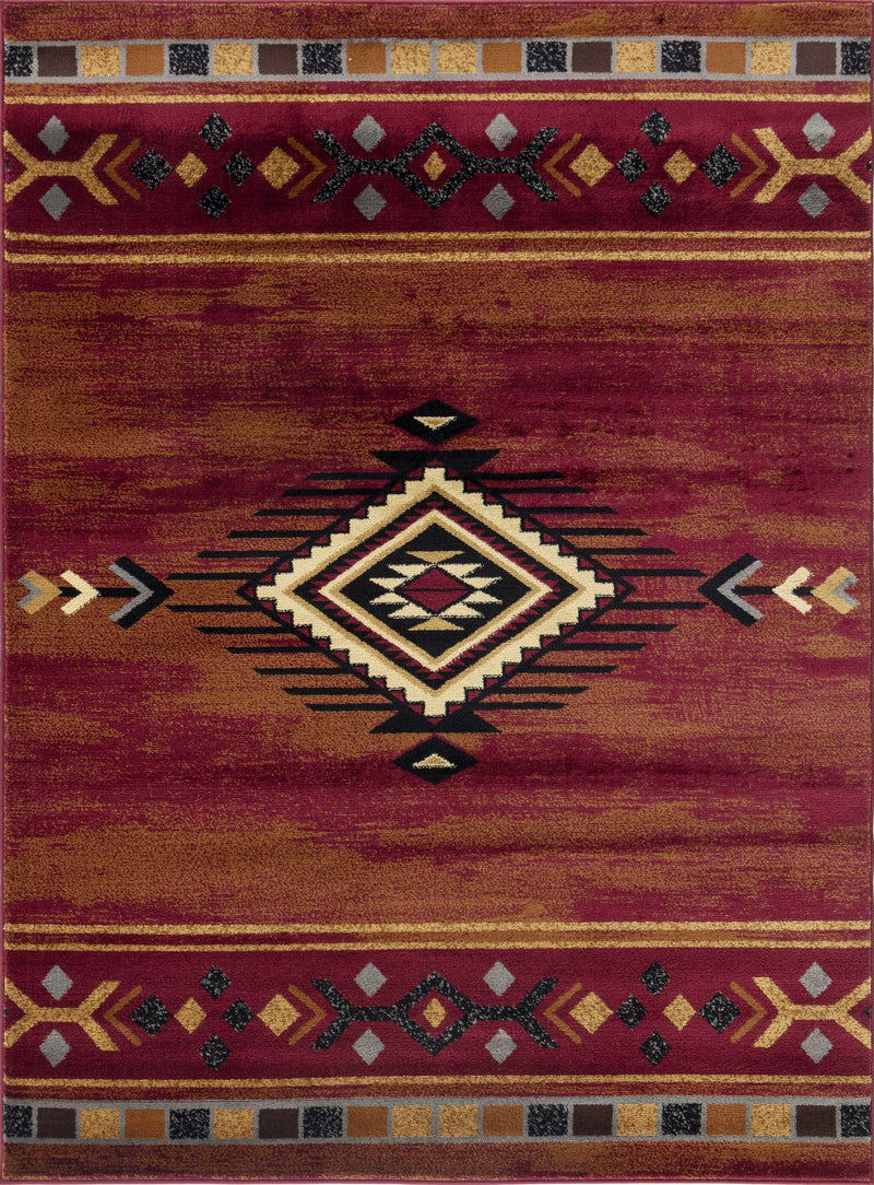 Tribes - 5'3" X 7'3" Southwest Area Rug - Red