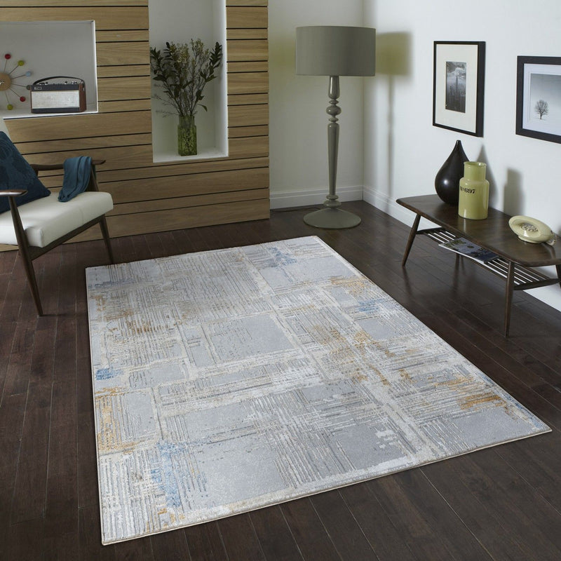 Textures - 2'7" X 7' Area Rug - Multi / White