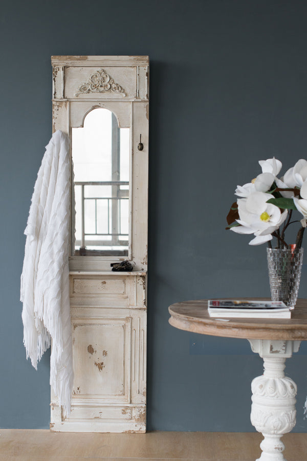 Classic Vintage Antique Wall Mirror, French Country Wall Decor - White