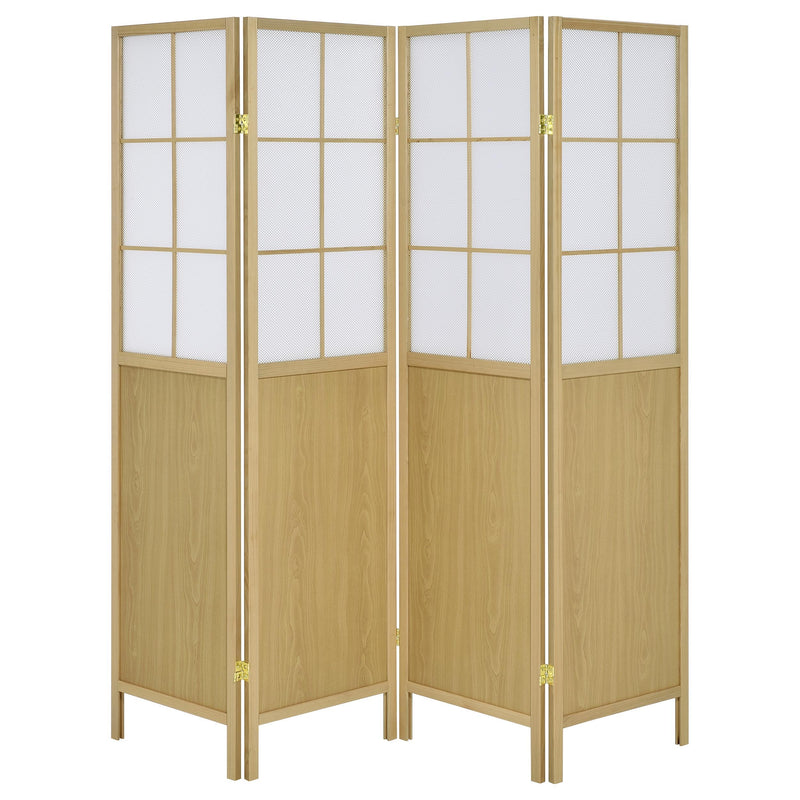 Edwards - 4-Panel Room Divider Folding Shoji Screen - Natural