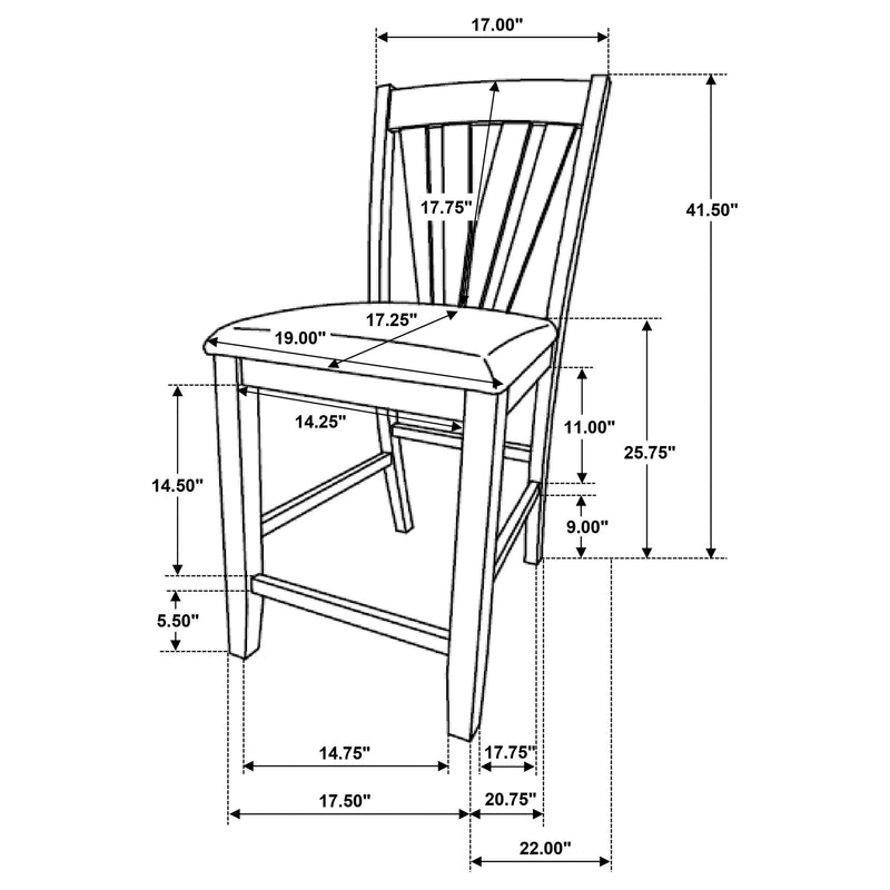 Canfield - Counter Height Dining Side Chair (Set of 2) - Brown