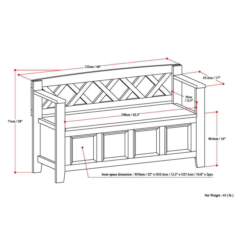 Amherst - Entryway Storage Bench