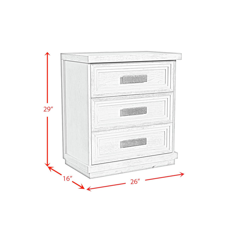 Avalanche - 3-Drawer Nightstand With USB - Antique White