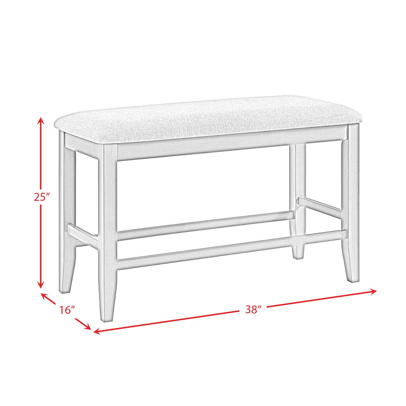 Seneca - Counter Bench Without Back And With Grey Fabric - Grey