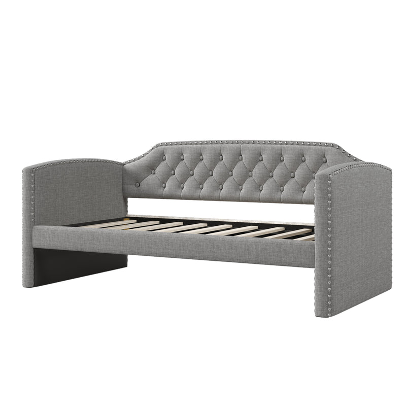 Twin Size Upholstered Daybed with Drawers for Guest Room, Small Bedroom, Study Room,Gray