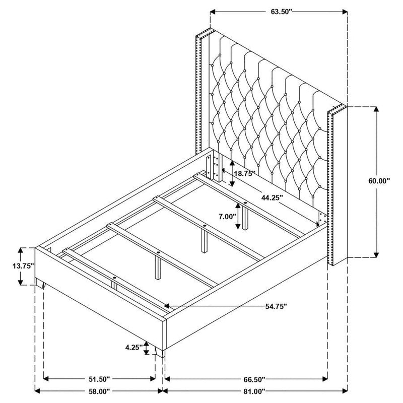 Bancroft - Upholstered Wingback Bed