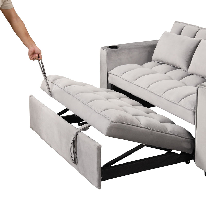 Multi Functional Sofa Bed With Cup Holder And USB Port For Living Room Or Apartments