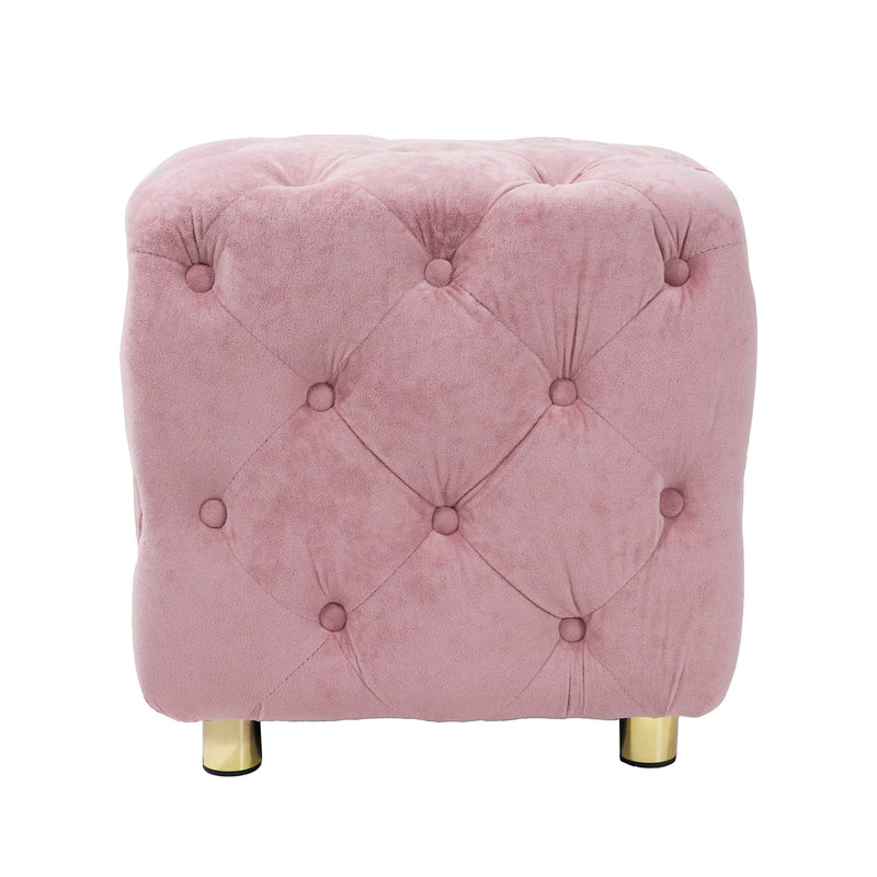 Modern Velvet Upholstered Ottoman, Exquisite Small End Table, Soft Foot Stool, Dressing Makeup Chair, Comfortable Seat For Living Room, Bedroom, Entrance