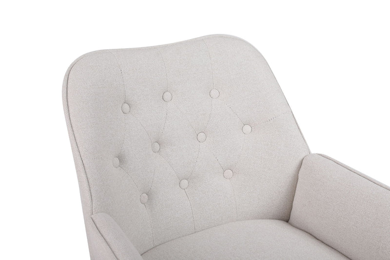 Modern Mid-Century Chair Linen Sherpa Armchair