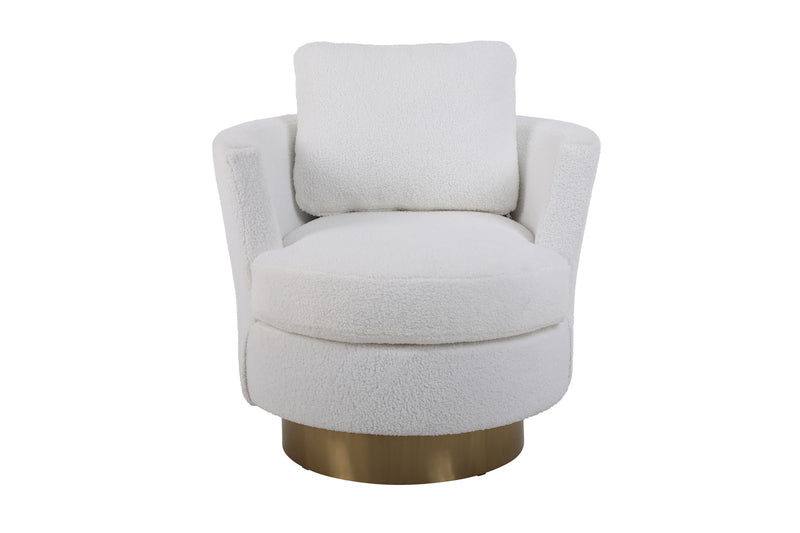 Barrel Chair, Swivel Accent Chairs Armchair For Living Room, Reading Chairs For Bedroom Comfy, Round Barrel Chairs With Gold Stainless Steel Base