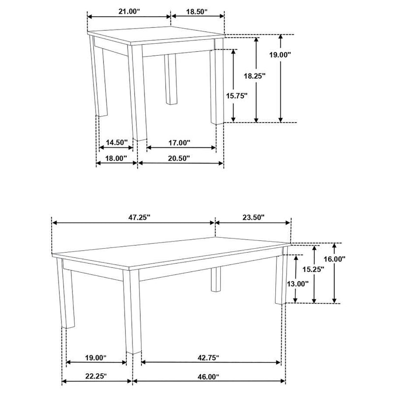 Bates - Faux Marble Top Coffee Table Set