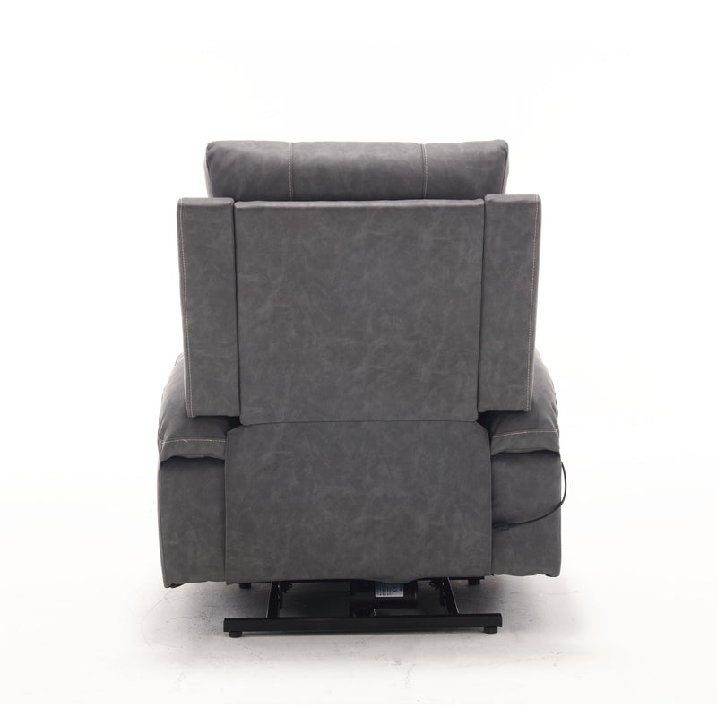 Large Size Electric Power Lift Recliner Chair Sofa For Elderly, 8 Point Vibration Massage And Lumber Heat, Remote Control, Side Pockets And Cup Holders