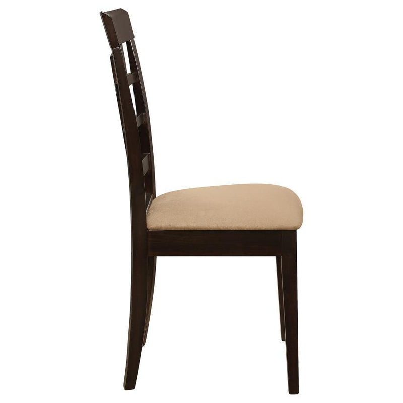 Gabriel - Lattice Back Side Chairs (Set of 2) - Cappuccino And Tan