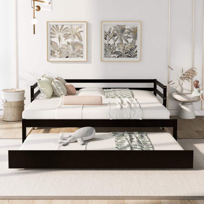 Twin or Double Twin Daybed with Trundle,Espresso