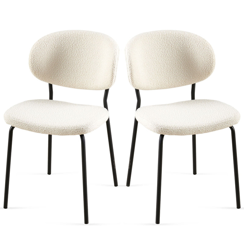 Boucle Dining Chairs, Dining Chairs With Metal Legs For Dining Room, Kitchen, Living Room