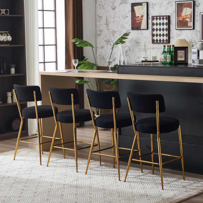 Modern Teddy Fabric Upholstered Bar Stools