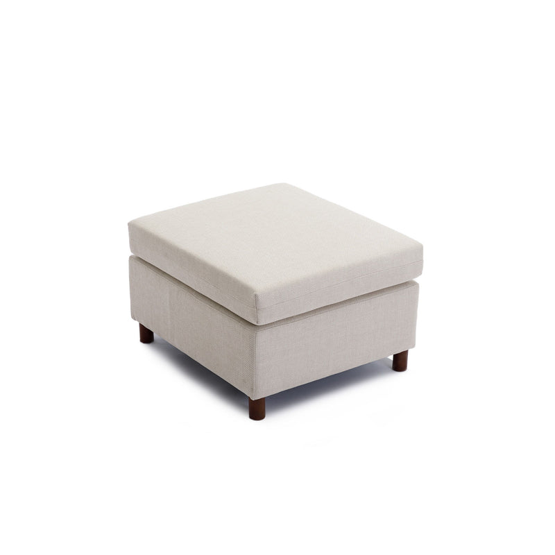 2 Seat Module Sectional Sofa Couch With 2 Ottoman For Living Room, Seat Cushion And Back Cushion Non-Removable And Non-Washable