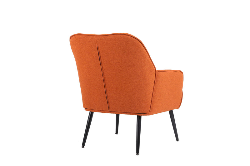 Modern Mid-Century Chair Linen Sherpa Armchair