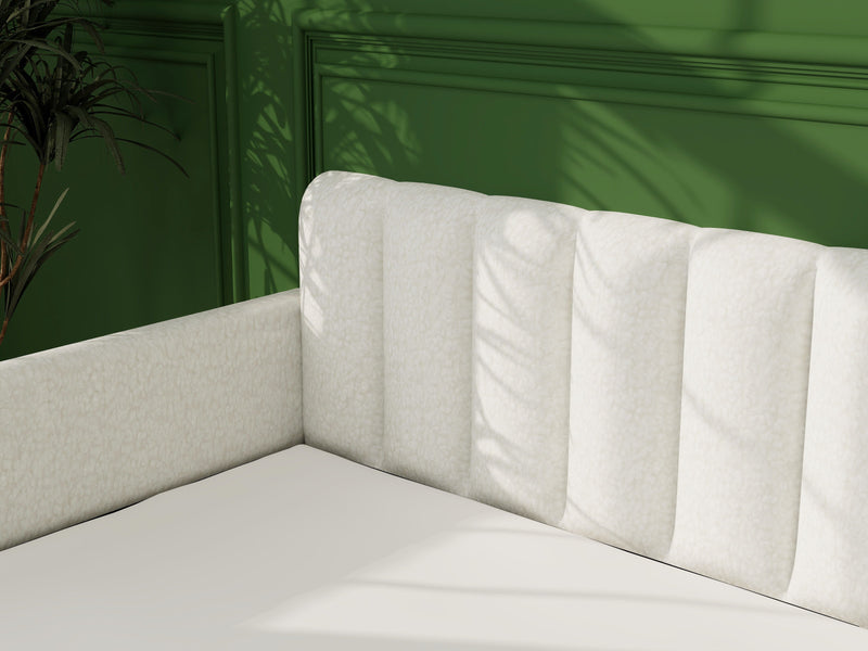 Flora - Upholstered Daybed With 2 Drawers Ribbed Tufted Backrest in Lavish Modern Design