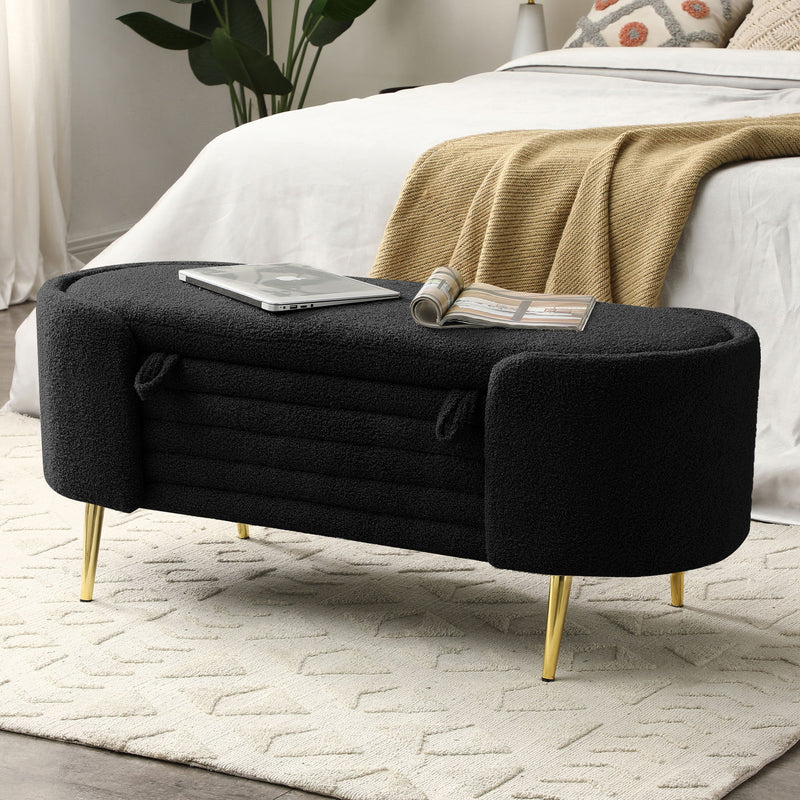 Modern Upholstered End Of Bed Bench With Large Storage