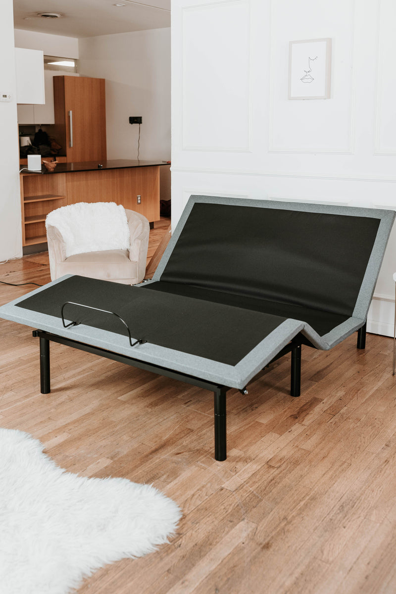 Twin Adjustable Bed - Black / Gray