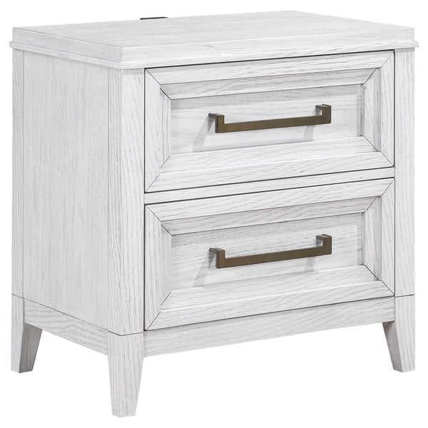 Marielle - 2-Drawer Nightstand Bedside Table - Distressed White