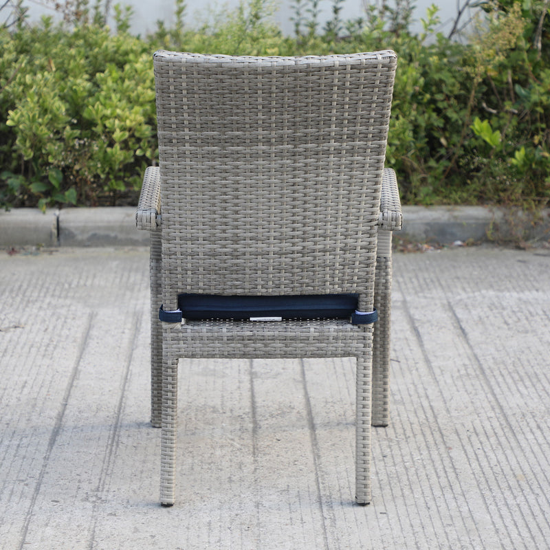 Balcones - Outdoor Wicker Dining Chairs With Cushions (Set of 8)