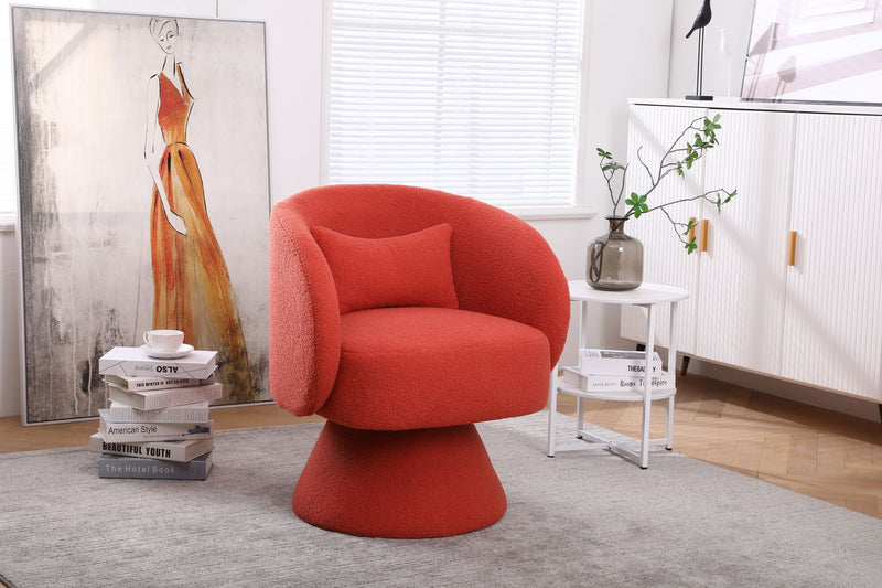 Swivel Accent Chair, Armchair Round Barrel Chair In Fabric For Living Room Bedroom