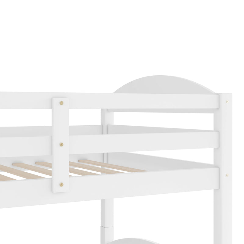 Twin L-Shaped Bunk bed with Trundle-White{OLD SKU:LP000024AAK}