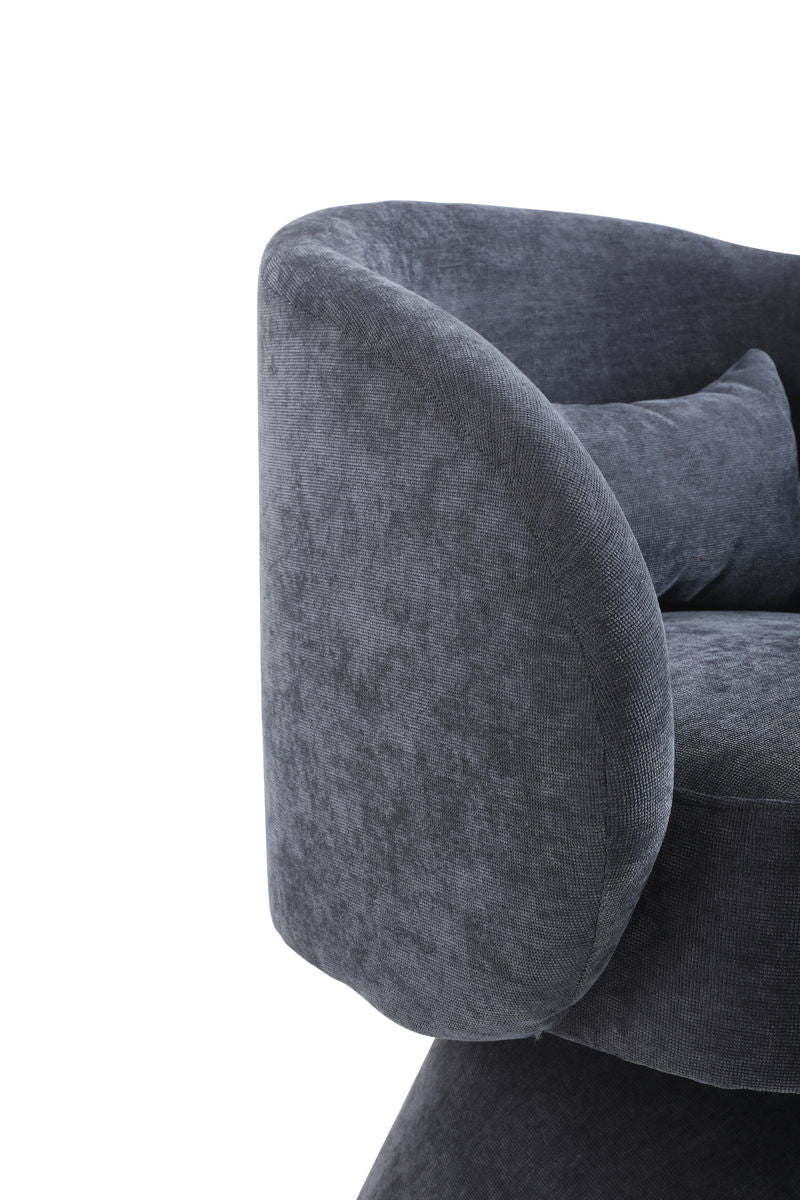 Swivel Accent Chair, Armchair Round Barrel Chair In Fabric For Living Room Bedroom