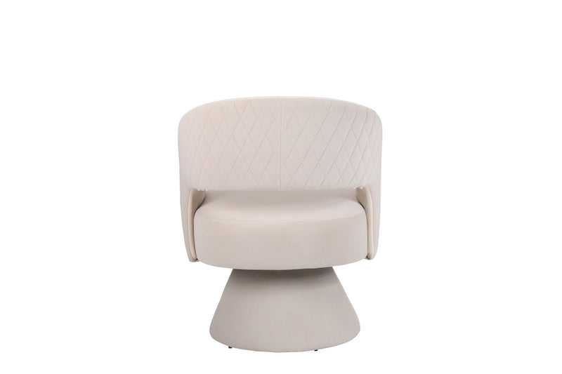 Swivel Accent Chair Armchair, Round Barrel Chair For Living Room Bedroom - Teddy Fabric