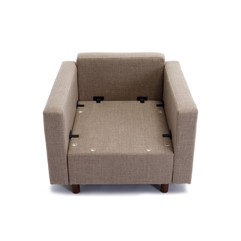 3 Seat Module Sectional Sofa Couch With 2 Ottoman For Living Room, Seat Cushion And Back Cushion Non-Removable And Non-Washable