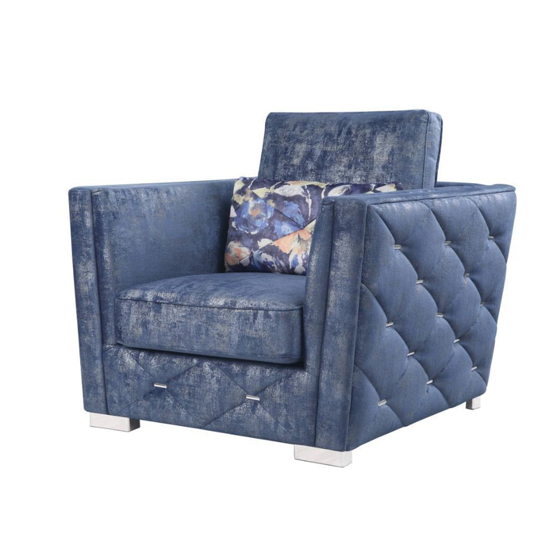 Emilia - Chair - 2-Tone Blue Fabric