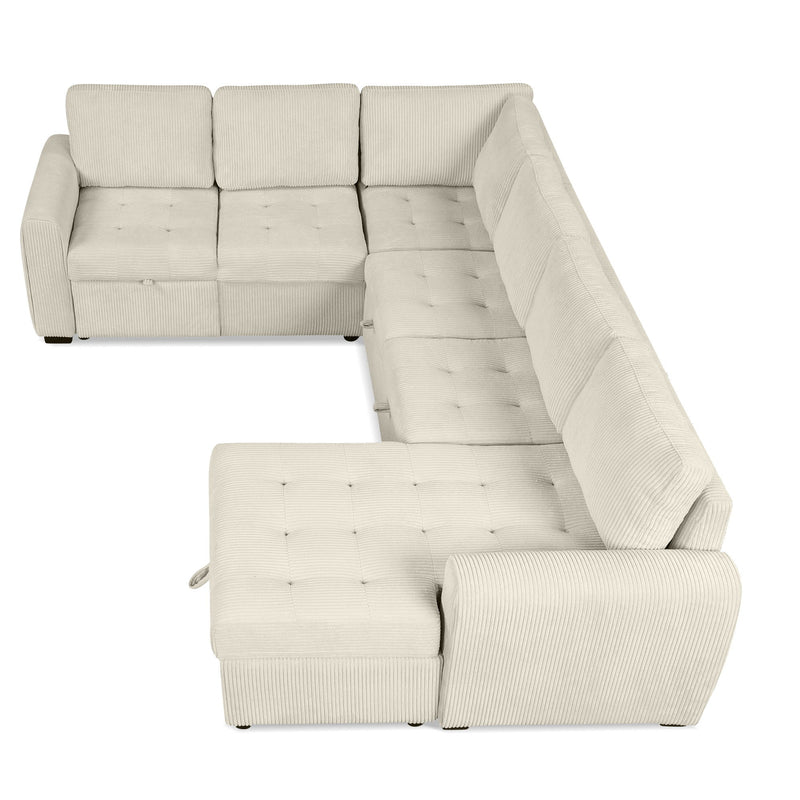 U-Shaped Sofa Sectional Sofa Pull-Out Sofa Bed With A Storage Chaise Lounge, Charging Devices For Living Room