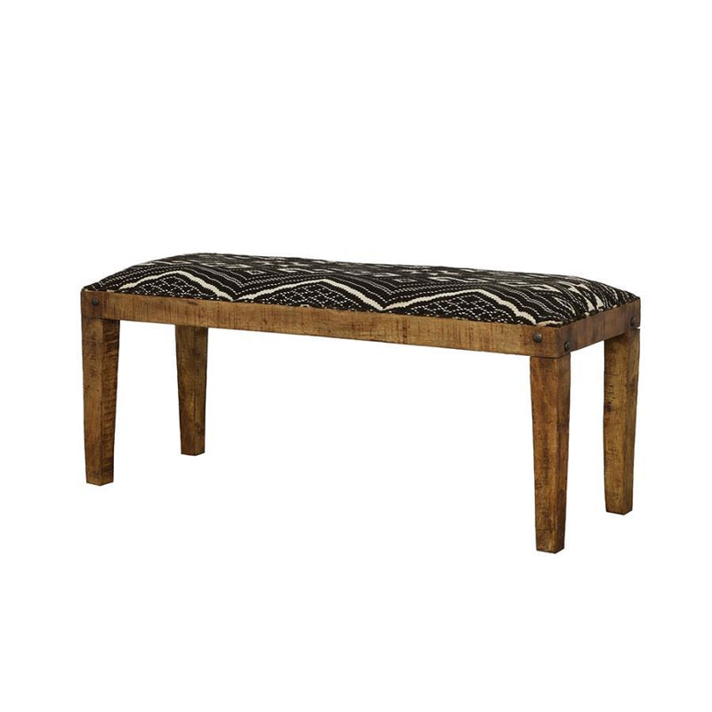 Lamont - Rectangular Upholstered Bench - Natural And Navy