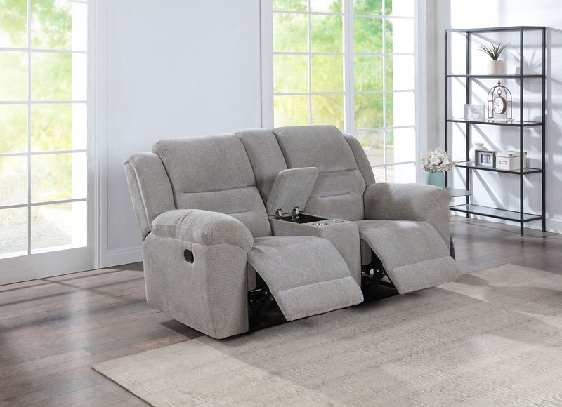 Gilson - Chenille Upholstered Reclining Loveseat - Gray