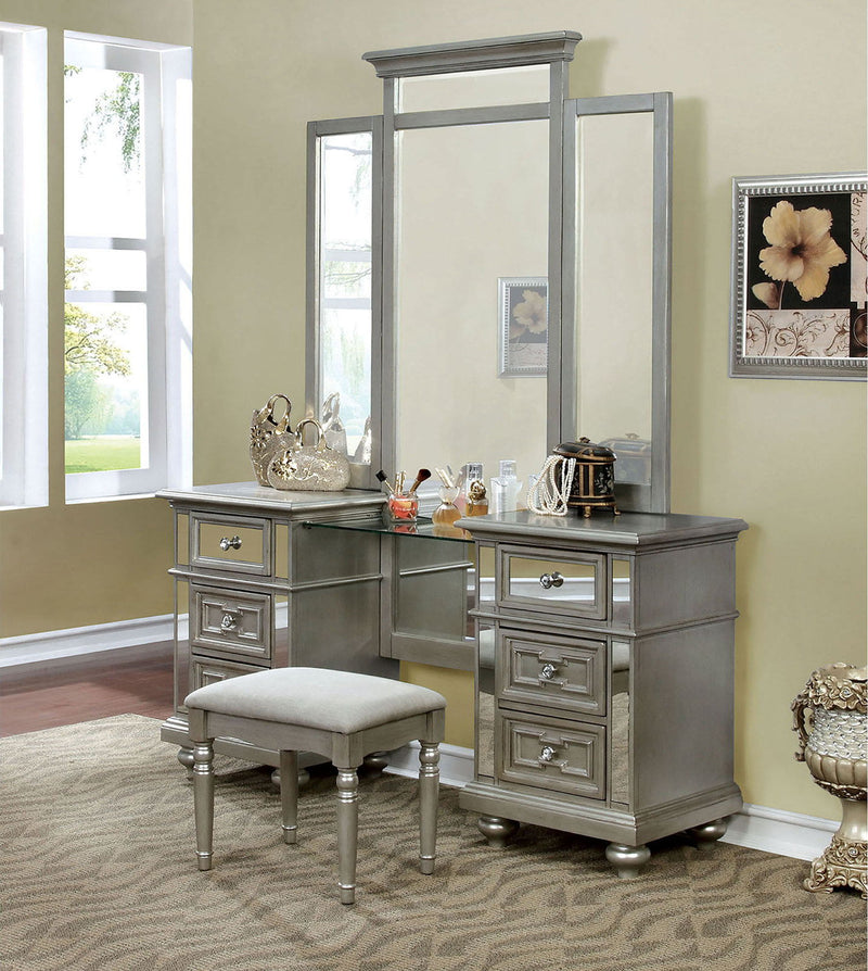 Salamanca - Vanity With Stool - Silver