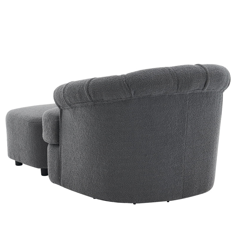 Swivel Chair With Ottoman, Modern Luxury Velvet Swivel Accent Chair, Comfy Round Armchair, Single Sofa Armchair With Lounge Seat For Bedroom / Office / Reading Spaces