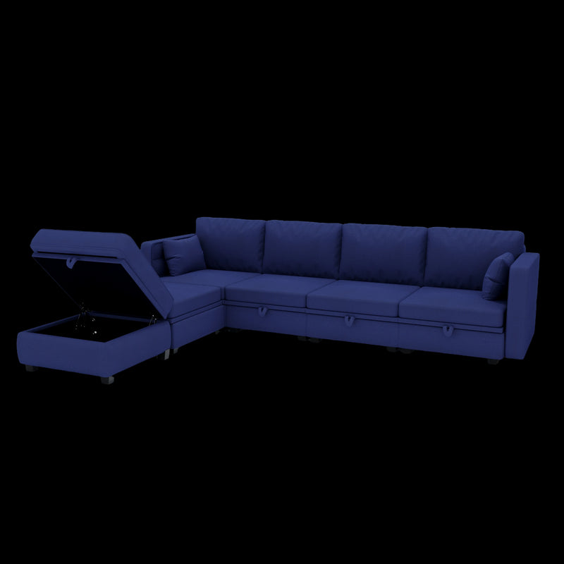 UNITED WE WIN Modular Sectional Sofa U Shaped Modular Couch with Reversible Chaise Modular Sofa Sectional Couch with Storage Seats