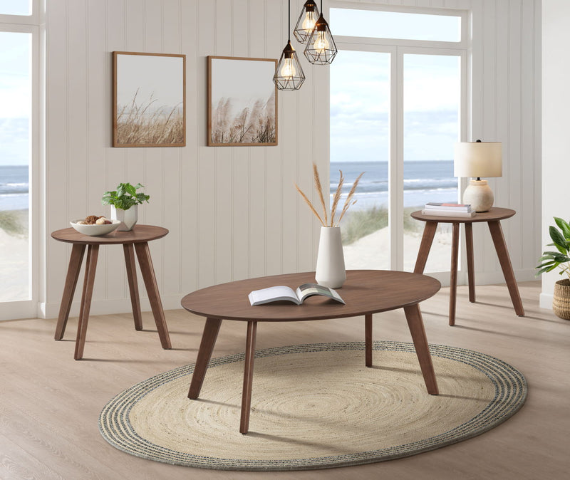 Theo - Three Pack Occasional Set With Coffee Table And 2 End Tables - Walnut