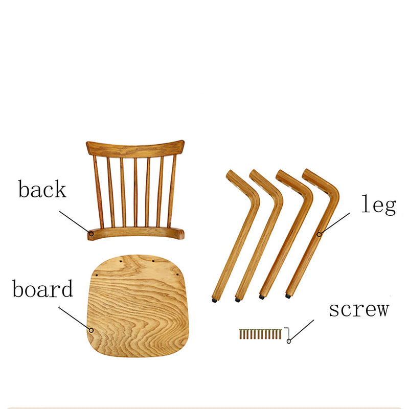 Solid Wood Slat Back Windsor Chair (Set of 2) - Natural