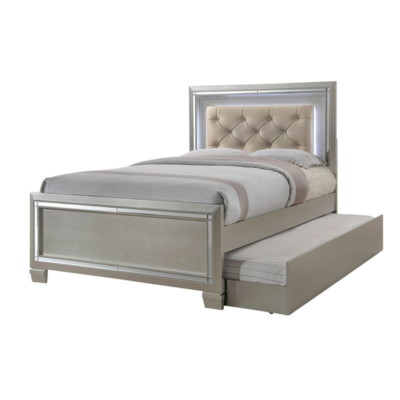 Platinum - Youth Full Platform Bed With Trundle - Сhampagne