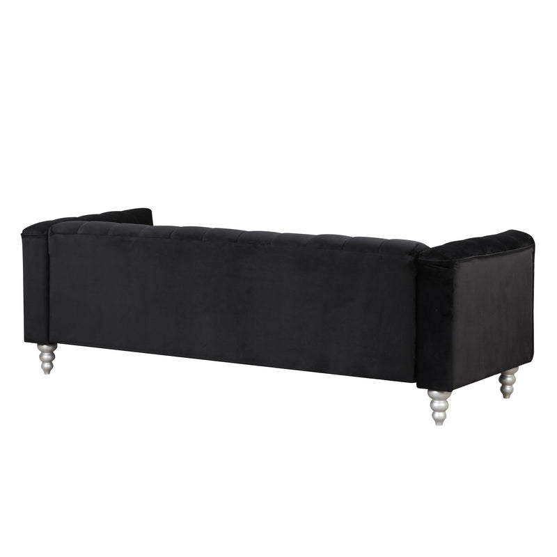 Modern Sofa Dutch Fluff Upholstered Sofa With Solid Wood Legs, Buttoned Tufted Backrest