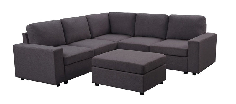 Decker - Linen 6 Seat Reversible Modular Sectional Sofa