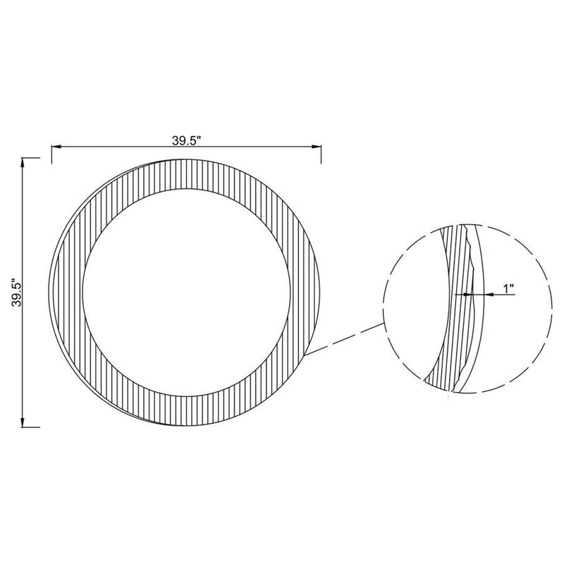 Dexter - Round Reeding Frame Wall Mirror - Brown