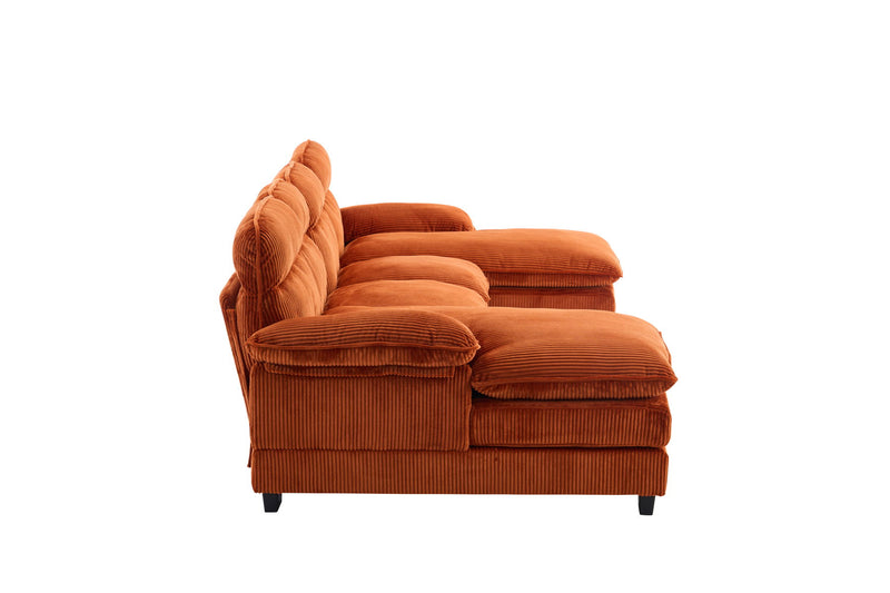 U-Shaped Profile Sofa, Including Two Single Seats And Two Chaise, Modular Sofa, Corduroy Sofa