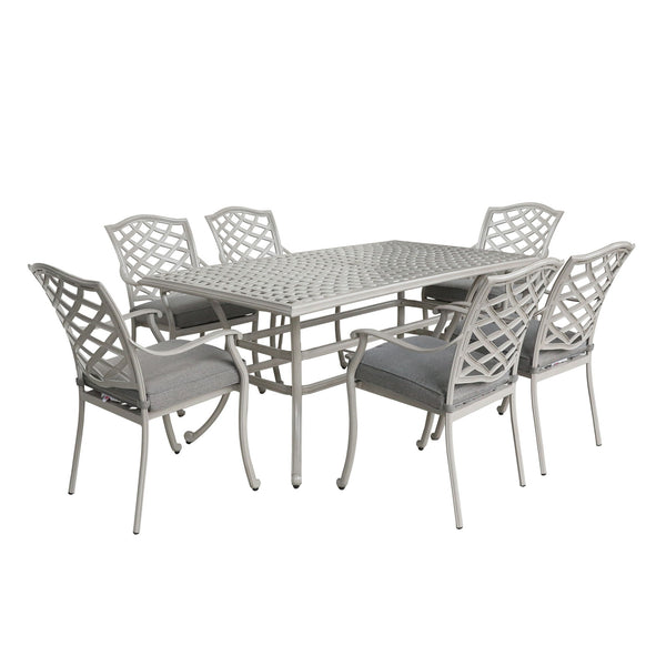 Modern Outdoor 7 Piece Aluminum Dining Set - Basalt