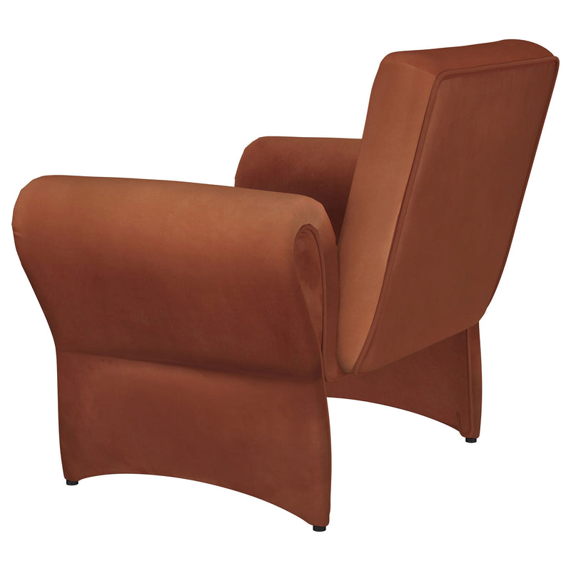 Liana - Upholstered Roll Arm Accent Armchair - Rust Orange