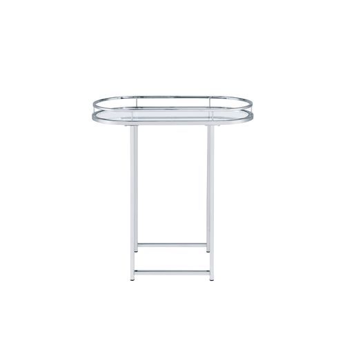 Piffo - Serving Cart - Clear Glass & Chrome Finish